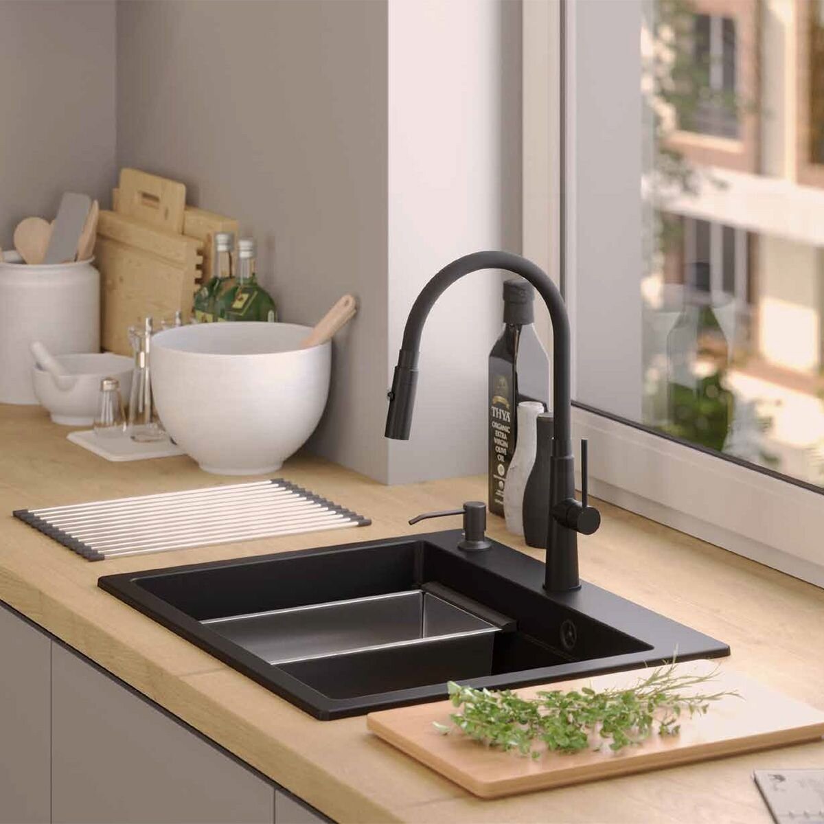 granito kriauklė KURT 110 WORKSTATION Black 8 granito kriauklė KURT 110 WORKSTATION Black 8
