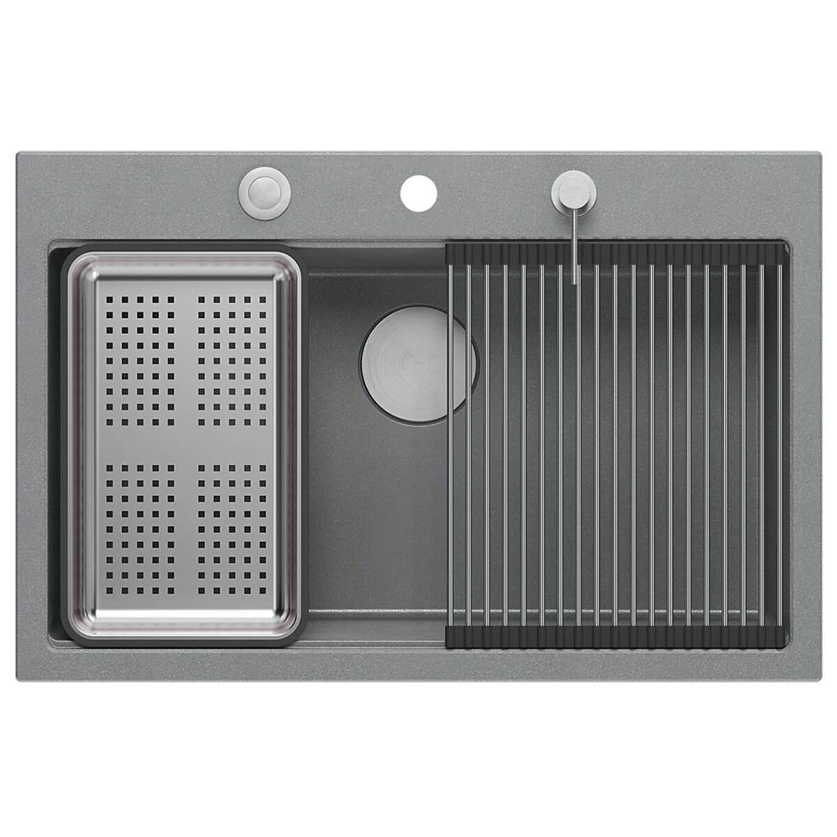 granito kriauklė MARC 110 WORKSTATION Grey Metallic 3 granito kriauklė MARC 110 WORKSTATION Grey Metallic 3