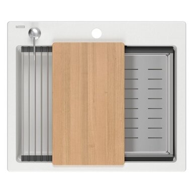 granito kriauklė KURT 110 WORKSTATION White