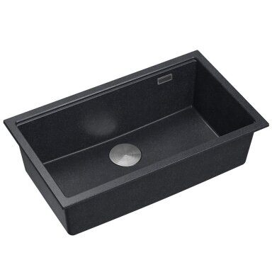 granito kriauklė Logan 110 Black Metallic