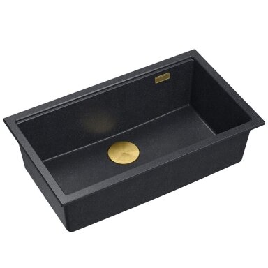 granito kriauklė Logan 110 Black Metallic