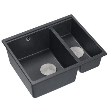 granito kriauklė Logan 150 Black Metallic
