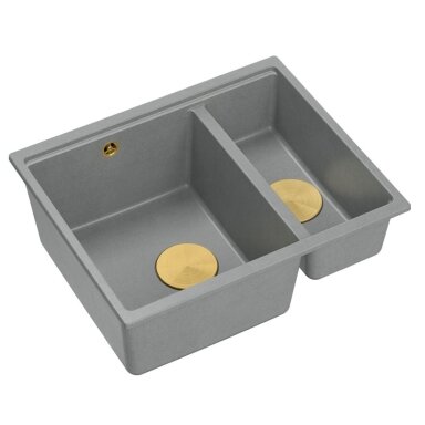 granito kriauklė Logan 150 Grey Metallic