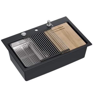 granito kriauklė MARC 110 WORKSTATION Black