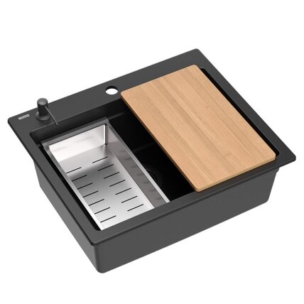 granito kriauklė KURT 110 WORKSTATION Black 2 granito kriauklė KURT 110 WORKSTATION Black 2