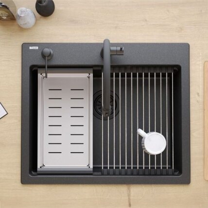 granito kriauklė KURT 110 WORKSTATION Black Dotted 7