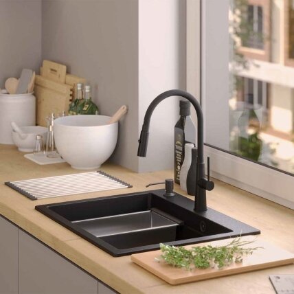 granito kriauklė KURT 110 WORKSTATION Black Dotted 8