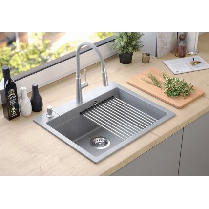 granito kriauklė KURT 110 WORKSTATION Grey Metallic 7