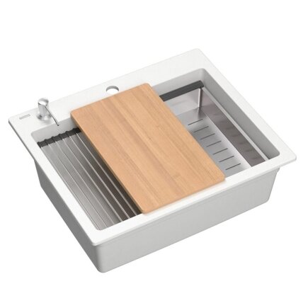 granito kriauklė KURT 110 WORKSTATION White