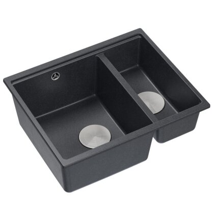 granito kriauklė Logan 150 Black Metallic 8