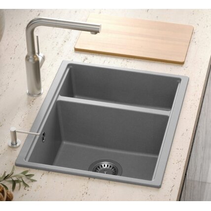 granito kriauklė Logan 150 Grey Metallic 6