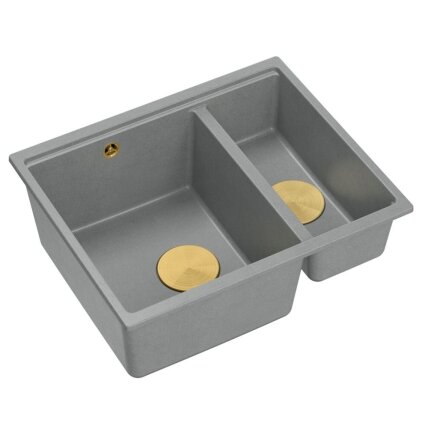 granito kriauklė Logan 150 Grey Metallic