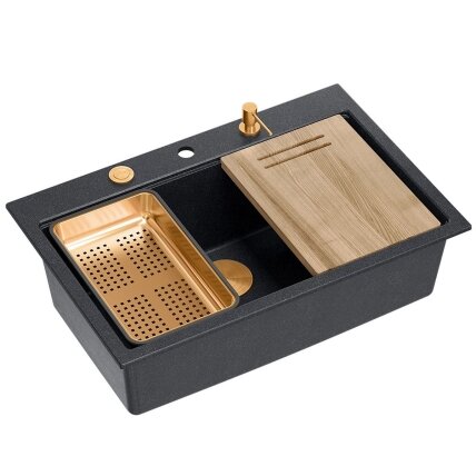 granito kriauklė MARC 110 WORKSTATION Black Metallic 2
