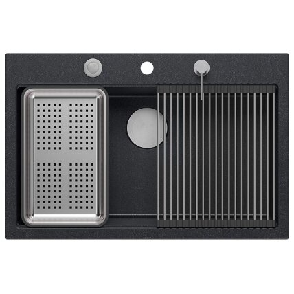 granito kriauklė MARC 110 WORKSTATION Black Metallic 3 granito kriauklė MARC 110 WORKSTATION Black Metallic 3