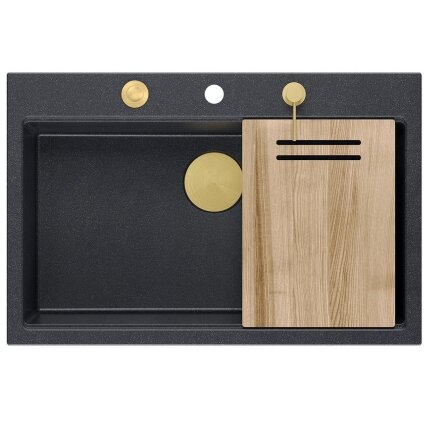 granito kriauklė MARC 110 WORKSTATION Black Metallic 4