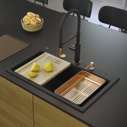 granito kriauklė MARC 110 WORKSTATION Black Metallic 8 granito kriauklė MARC 110 WORKSTATION Black Metallic 8