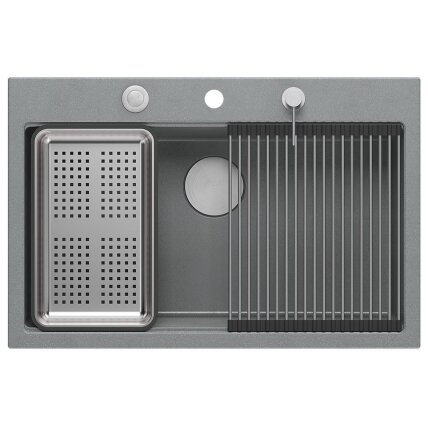 granito kriauklė MARC 110 WORKSTATION Grey Metallic 3