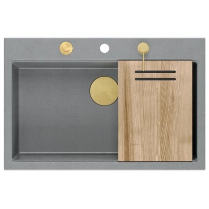 granito kriauklė MARC 110 WORKSTATION Grey Metallic 4