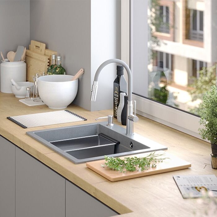 granito kriauklė KURT 110 WORKSTATION Grey Metallic 8 granito kriauklė KURT 110 WORKSTATION Grey Metallic 8