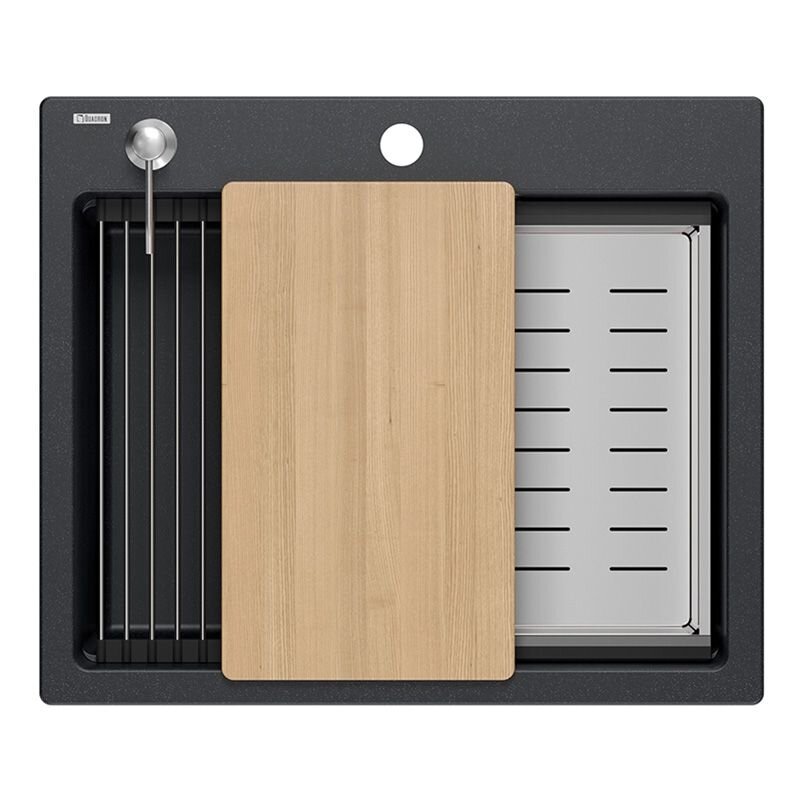 granito kriauklė KURT 110 WORKSTATION Black Dotted 1