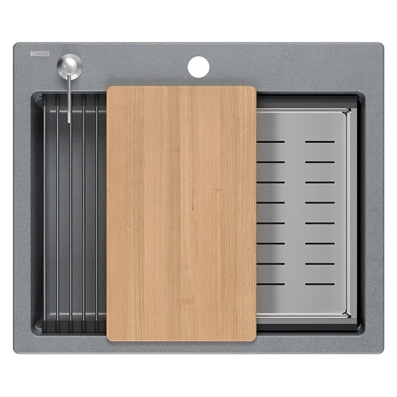 granito kriauklė KURT 110 WORKSTATION Grey Metallic 1