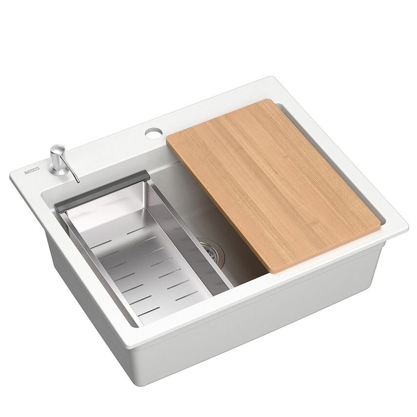 granito kriauklė KURT 110 WORKSTATION White 4 granito kriauklė KURT 110 WORKSTATION White 4