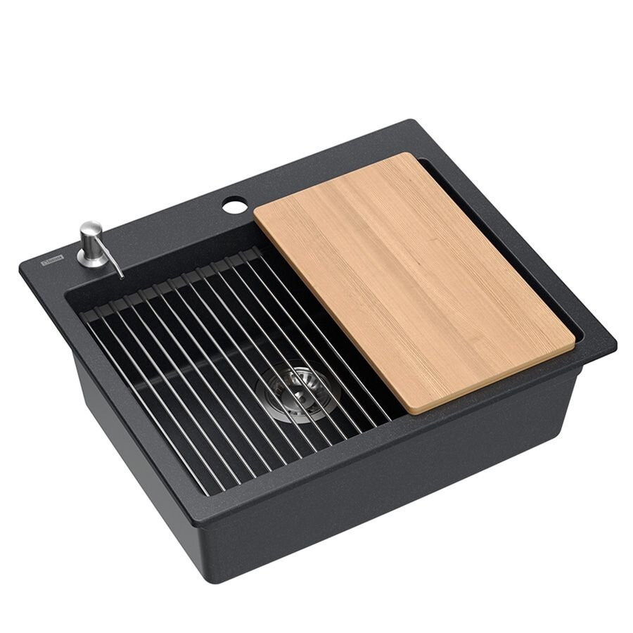 granito kriauklė KURT 110 WORKSTATION Black Dotted 3
