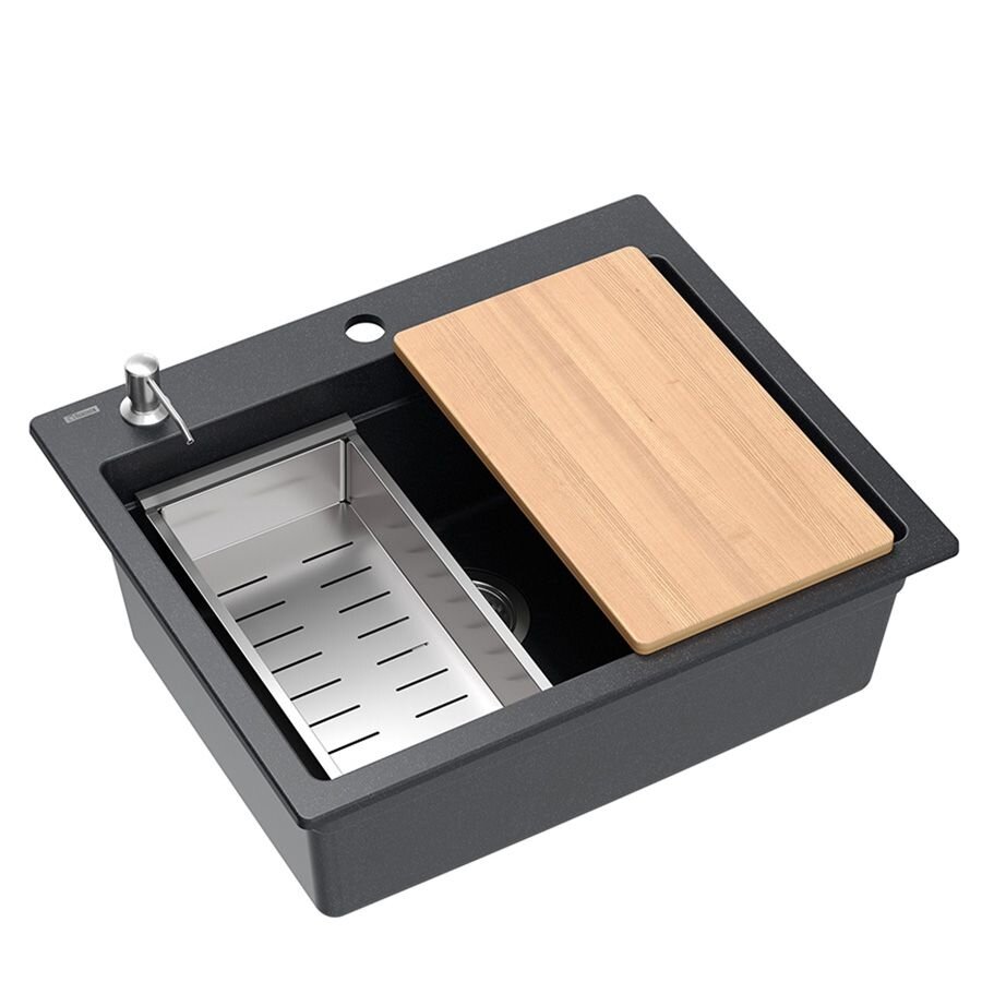 granito kriauklė KURT 110 WORKSTATION Black Dotted 4