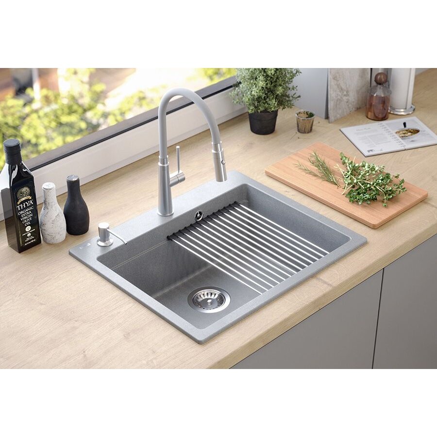 granito kriauklė KURT 110 WORKSTATION Grey Metallic 7