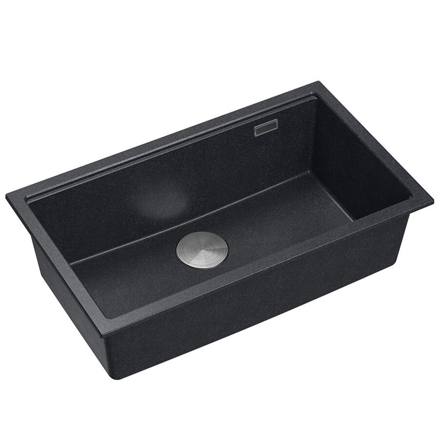 granito kriauklė Logan 110 Black Metallic 1