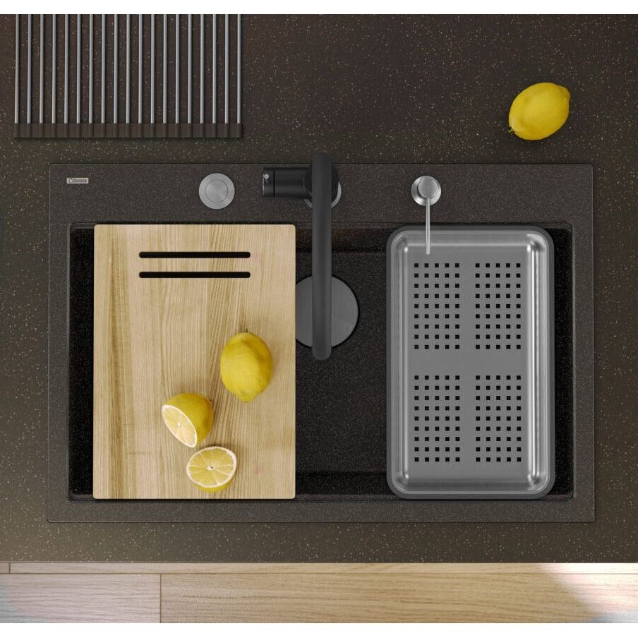 granito kriauklė MARC 110 WORKSTATION Black Metallic 7 granito kriauklė MARC 110 WORKSTATION Black Metallic 7