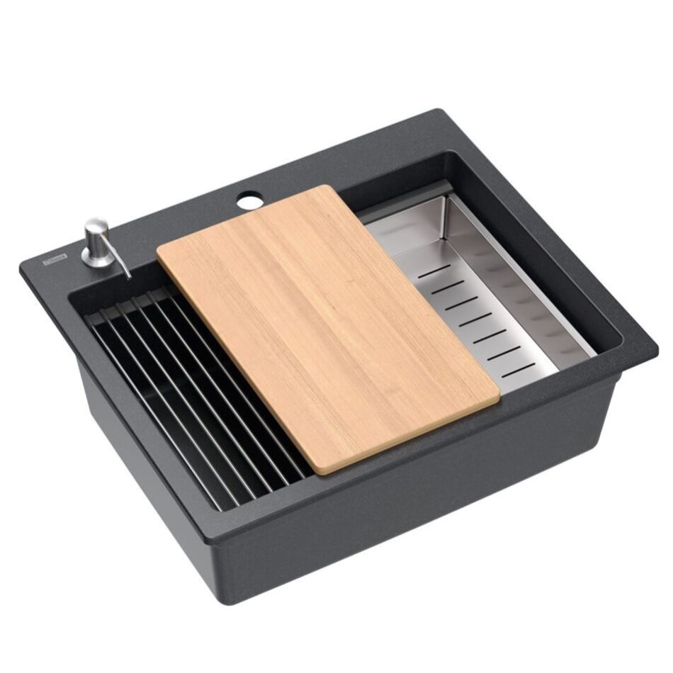 granito kriauklė KURT 110 WORKSTATION Black Dotted