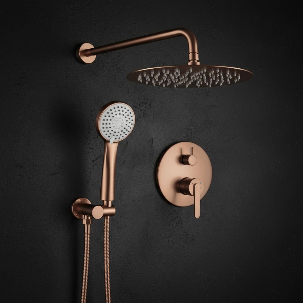 Įleidžiamas dušo komplektas Ontario Brush Copper + BOX 7 Įleidžiamas dušo komplektas Ontario Brush Copper + BOX 7