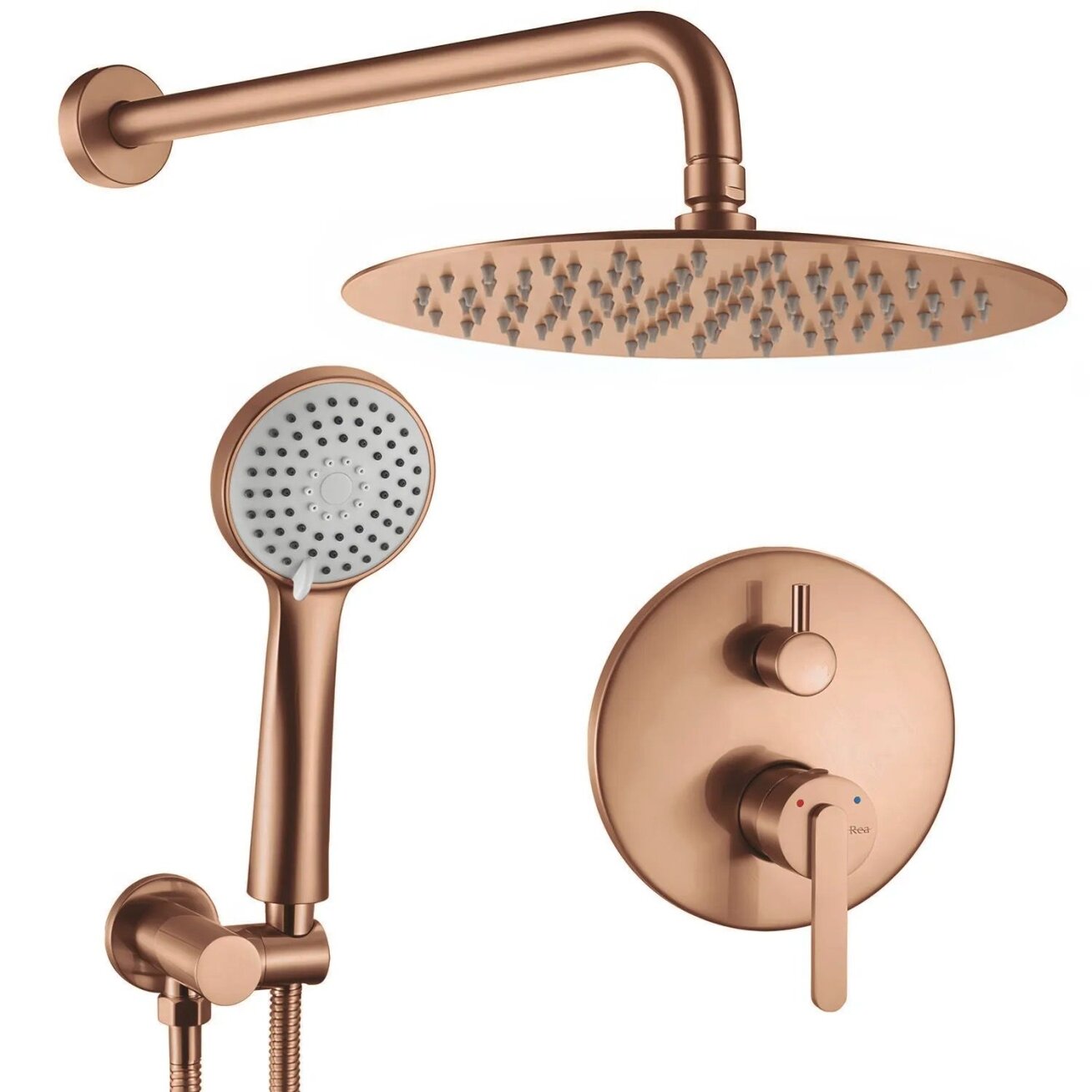 Įleidžiamas dušo komplektas Ontario Brush Copper + BOX