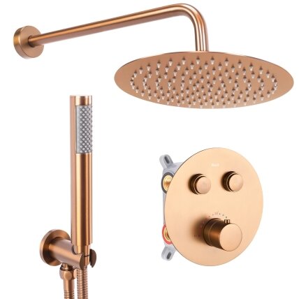 Įleidžiamas dušo komplektas LUNGO COPPER BRUSH BOX