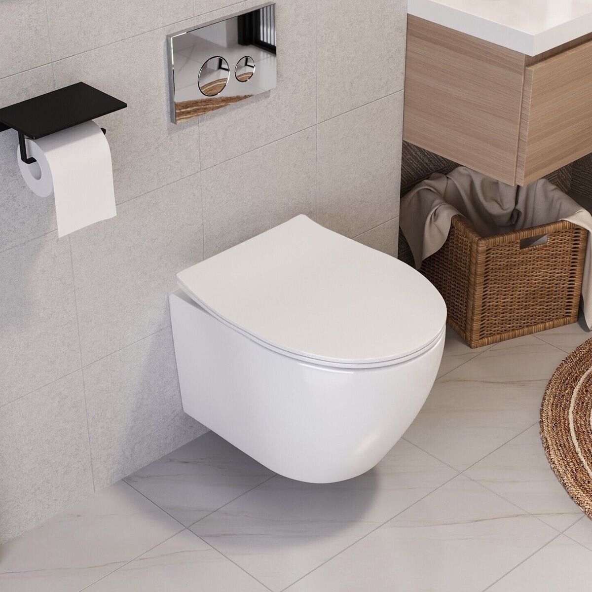 Klozetas WC Carlo Flat Mini Rimless + Bide Carlio Mini 7 Klozetas WC Carlo Flat Mini Rimless + Bide Carlio Mini 7