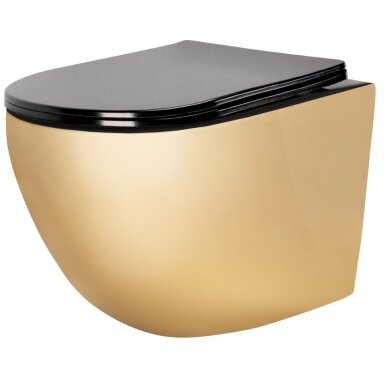 Klozetas pakabinamas Carlo Mini Flat Gold/Black