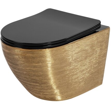 Klozetas pakabinamas Carlo Mini Tornado Black Brush Gold Klozetas pakabinamas Carlo Mini Tornado Black Brush Gold