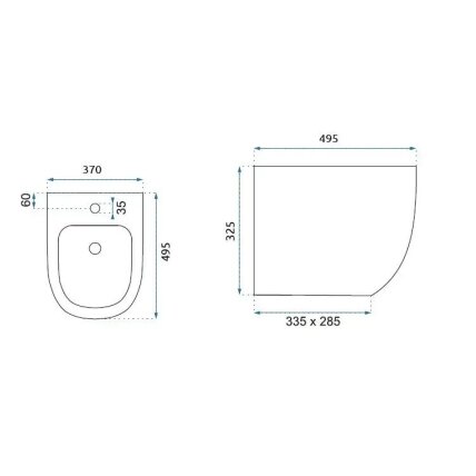 Klozetas WC Carlo Flat Mini Rimless + Bide Carlio Mini 10