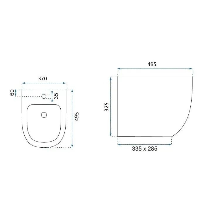 Klozetas WC Carlo Flat Mini Rimless + Bide Carlio Mini 10