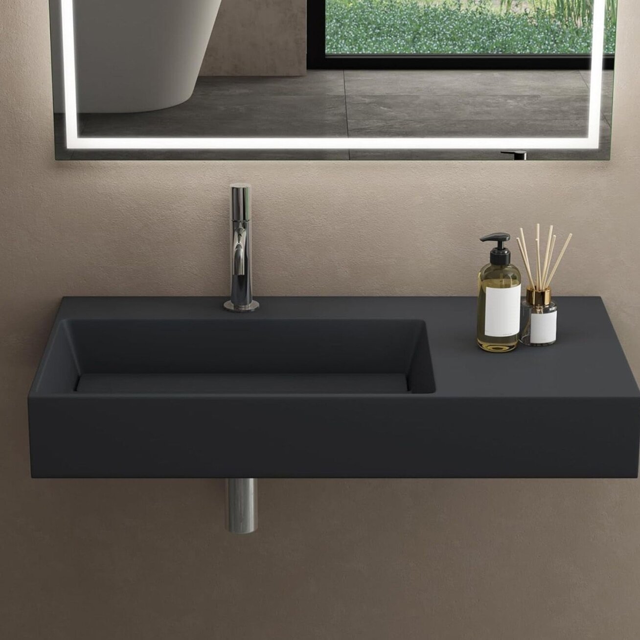 Konglomerato praustuvas Archi 90 CM Grey MATT 4