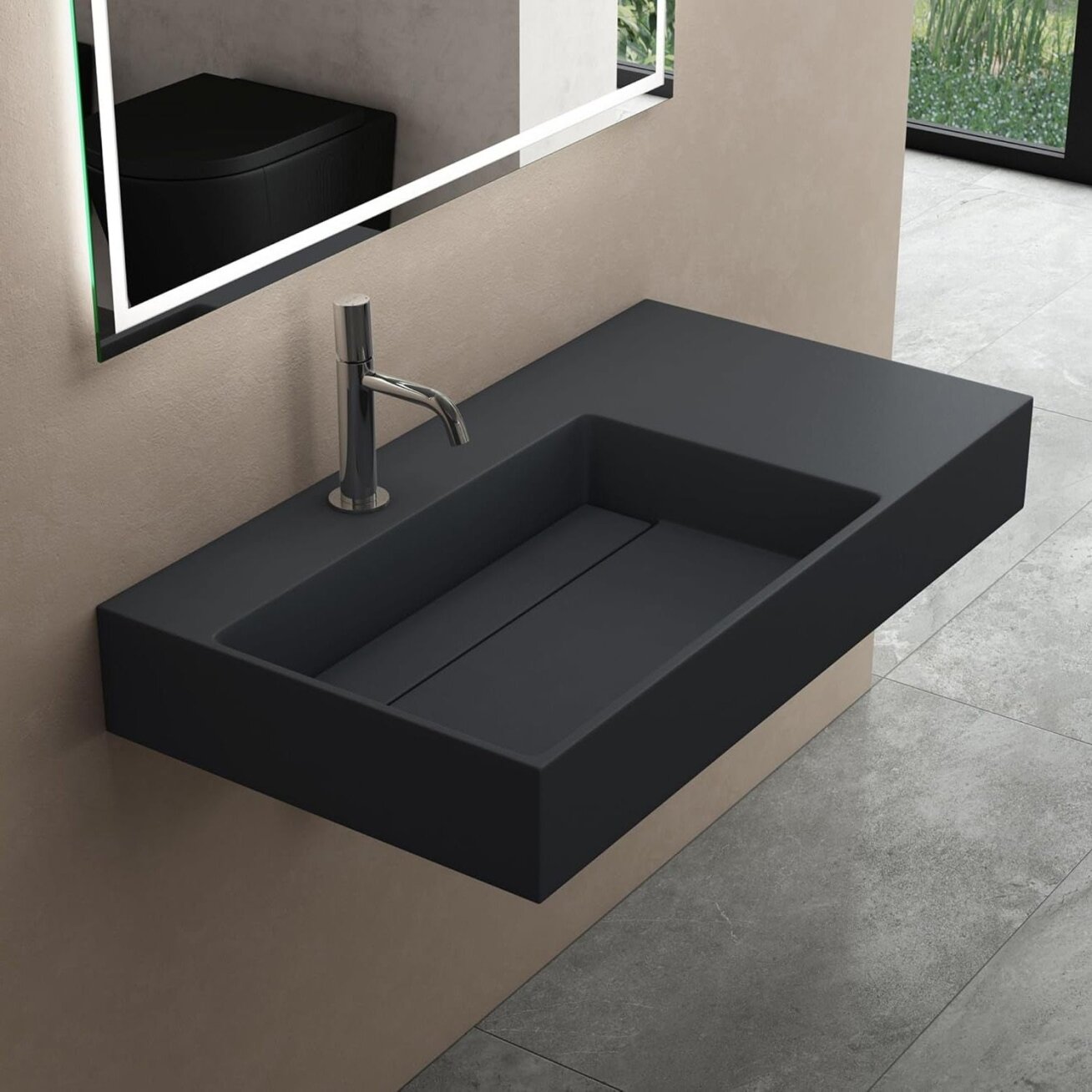 Konglomerato praustuvas Archi 90 CM Grey MATT 5