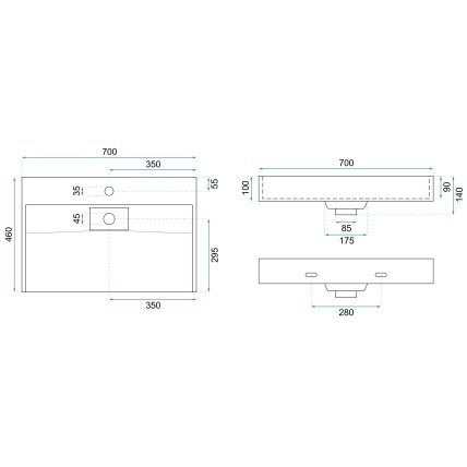 Konglomerato praustuvas GOYA JUODAS MATINIS 70CM+ rėmas 3 Konglomerato praustuvas GOYA JUODAS MATINIS 70CM+ rėmas 3