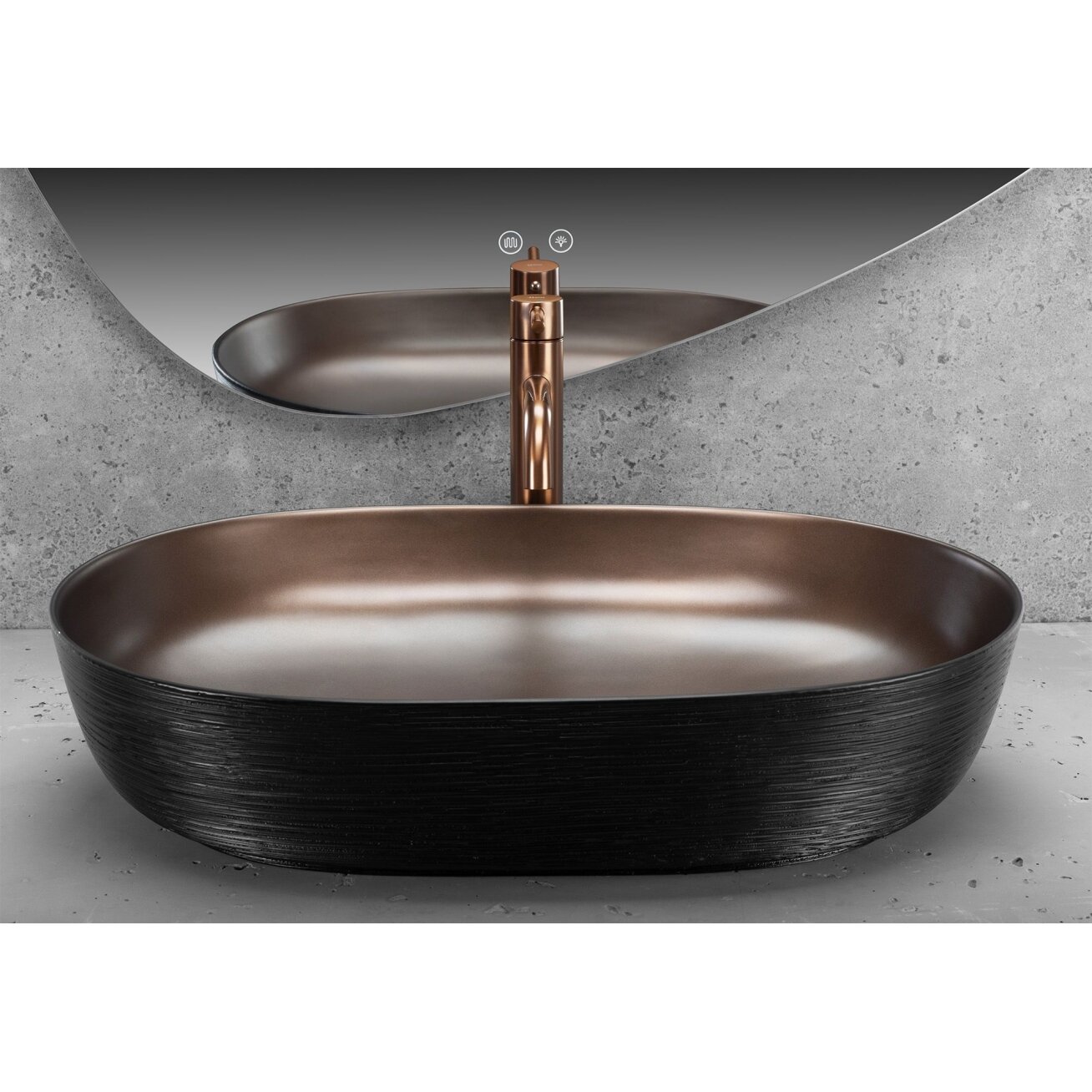 Kriauklė keramikos CLEO 61 Copper Bush / Black 4 Kriauklė keramikos CLEO 61 Copper Bush / Black 4