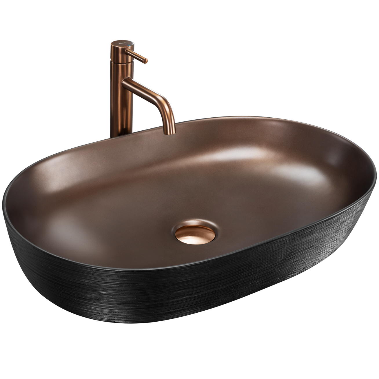Kriauklė keramikos CLEO 61 Copper Bush / Black 1