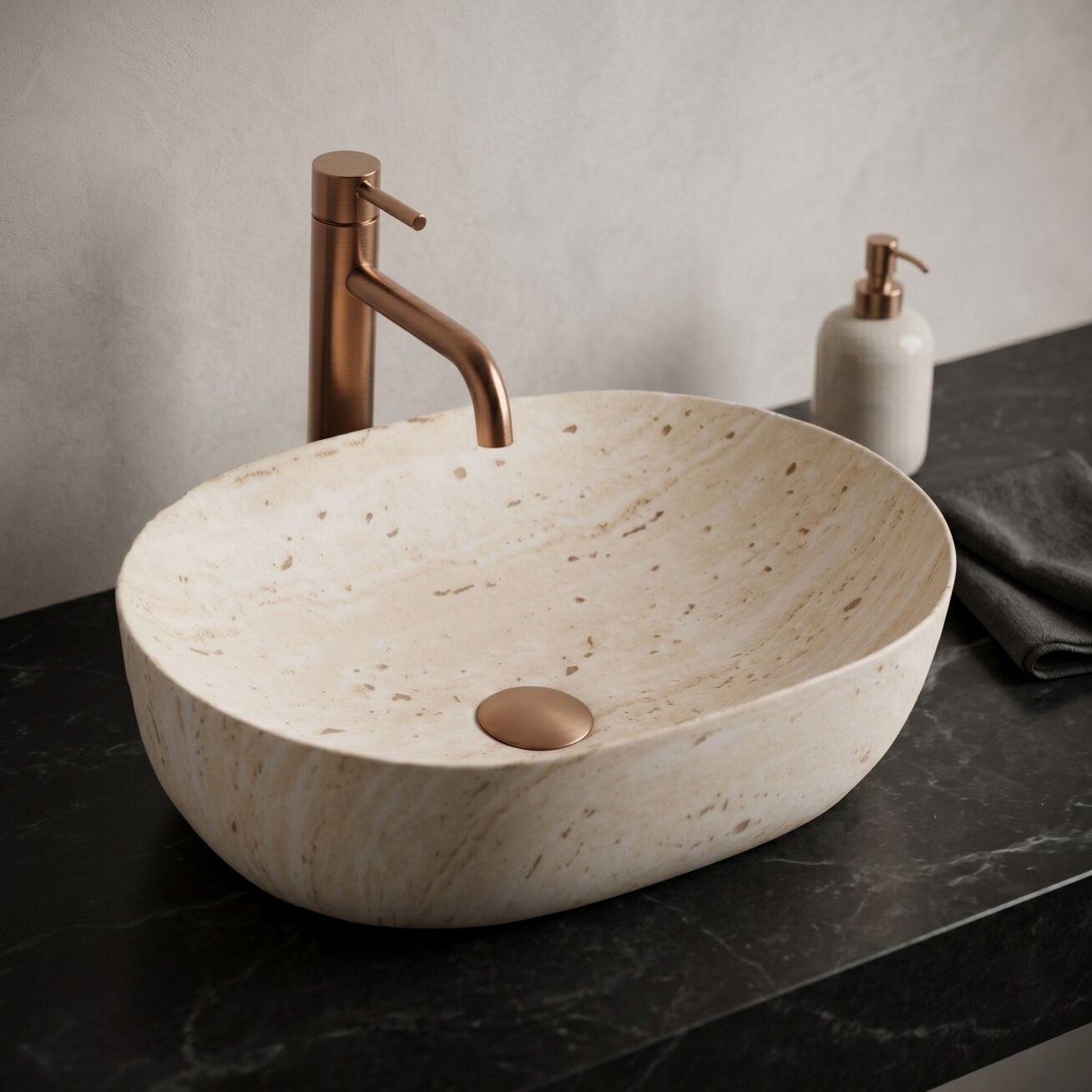 Kriauklė stalviršio Amelia Travertine Classic 48 2