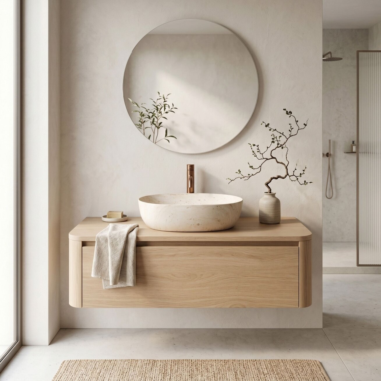 Kriauklė stalviršio Amelia Travertine Classic 48 4