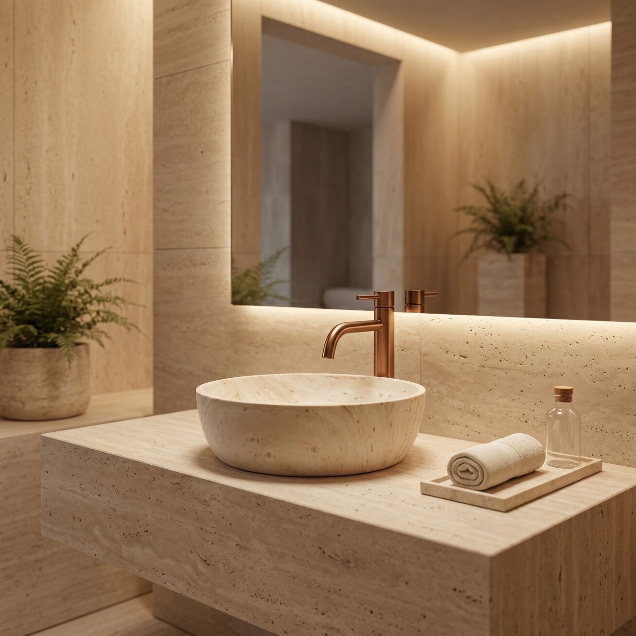 Kriauklė stalviršio Amelia Travertine Classic 48 7