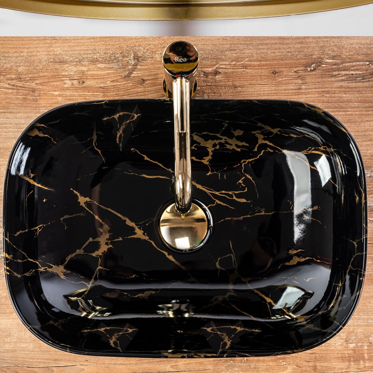 Kriauklė stalviršio Belinda JUODA Marble shiny 1