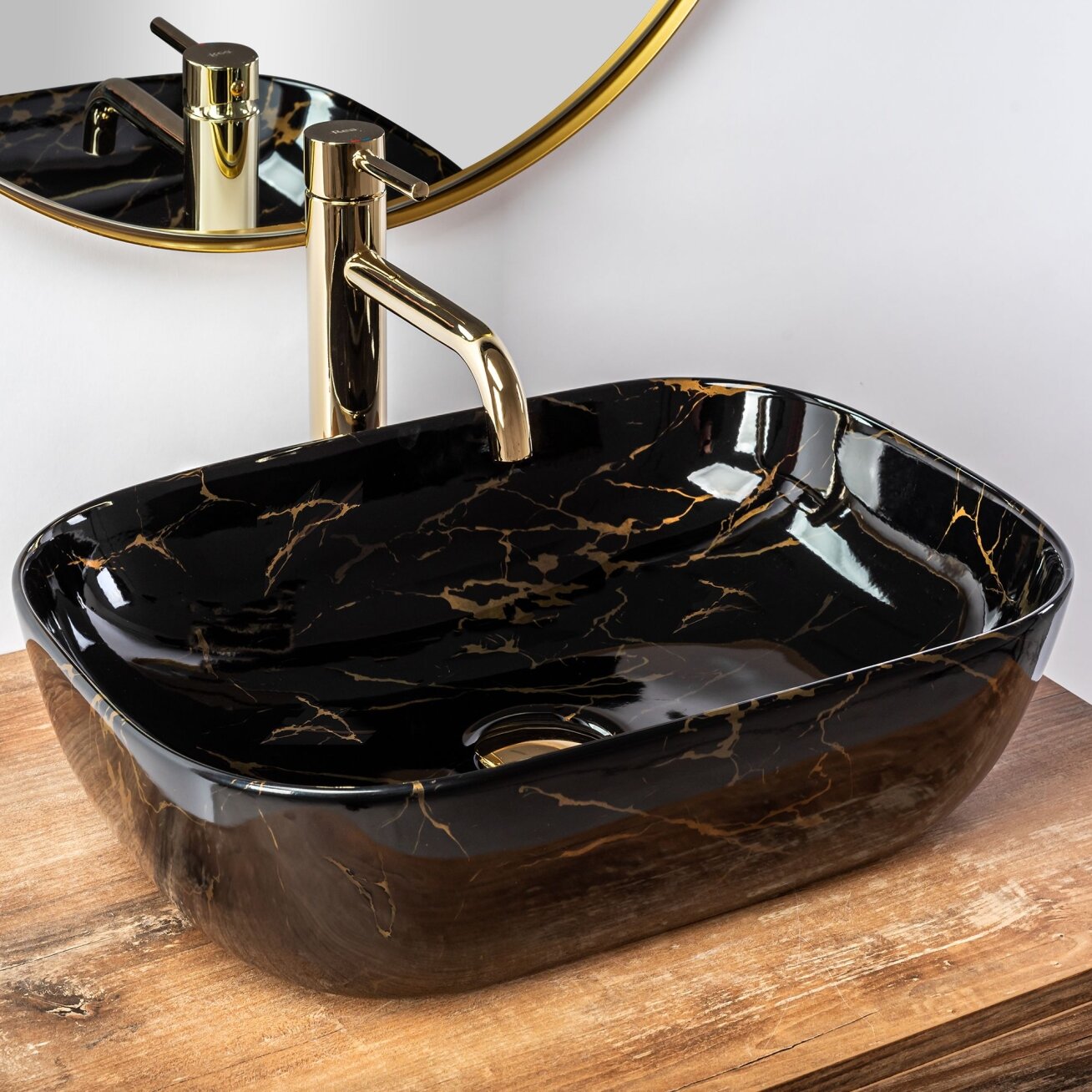 Kriauklė stalviršio Belinda JUODA Marble shiny 2